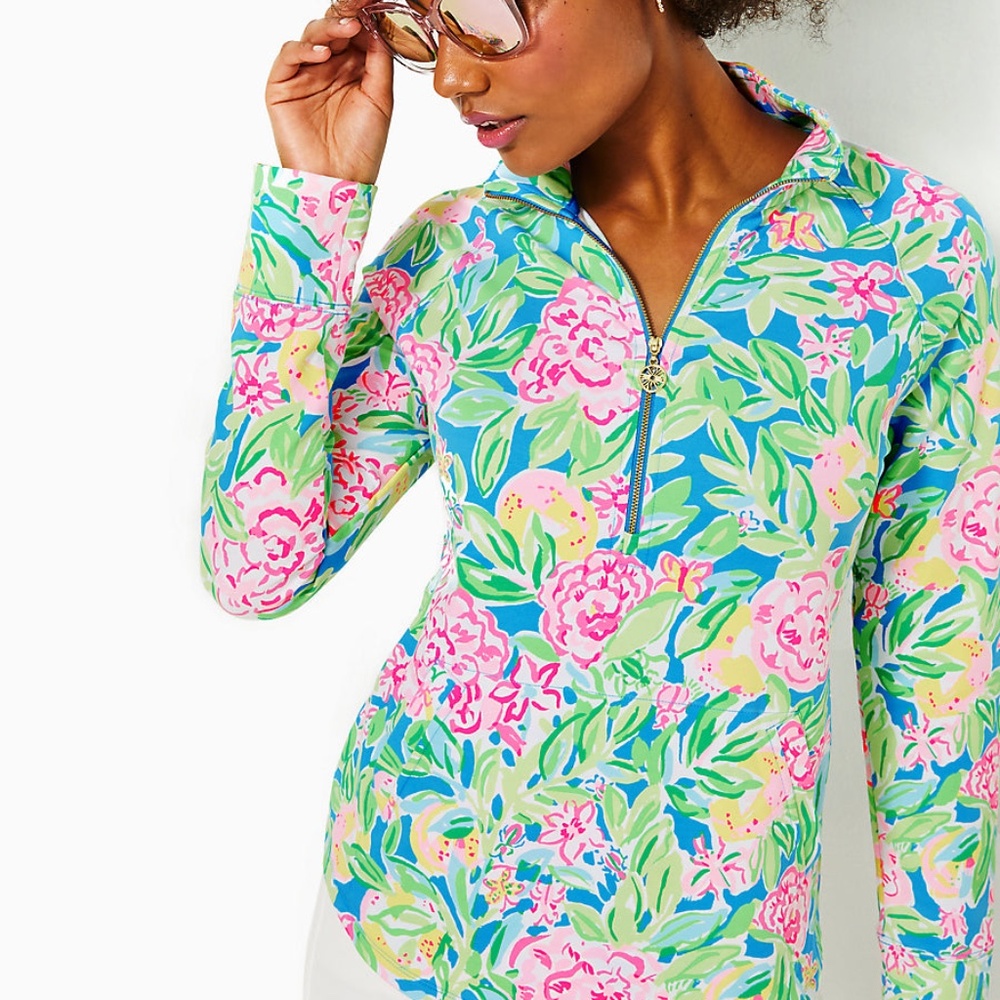 Lilly Pulitzer UPF 50+ SKIPPER POPOVER, MULTI GROVE GARDEN